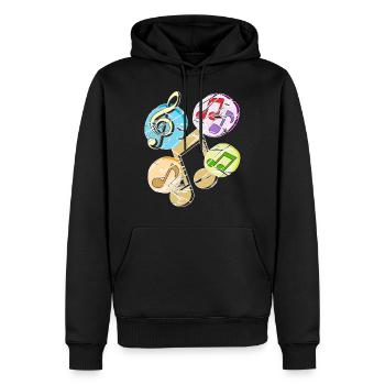 Notenschlüssel Noten Musik - Männer Premium Bio Hoodie - Schwarz - Vorne - Nico (187cm)
