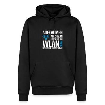Wlan signal Spruch Nerd - Männer Premium Bio Hoodie - Schwarz - Vorne - Nico (187cm)