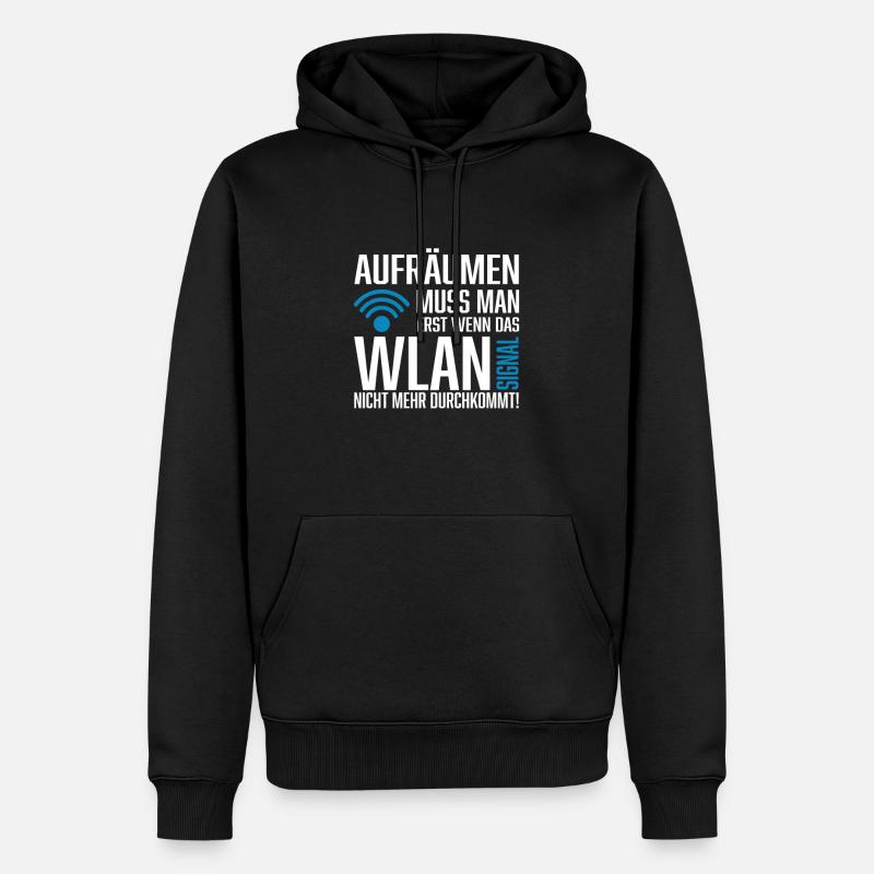 Wlan signal Spruch Nerd - Männer Premium Bio Hoodie - Schwarz
