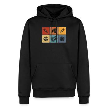 Mechaniker Kfz Autoteile Symbole Mechatroniker - Männer Premium Bio Hoodie - Schwarz - Vorne - Nico (187cm)
