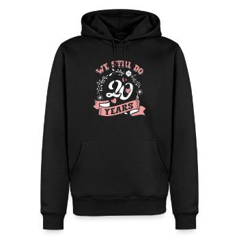 Couple anniversaire 20e anniversaire de mariage cadeau - Sweat à capuche Premium bio Homme - noir - Devant - Nico (187cm)