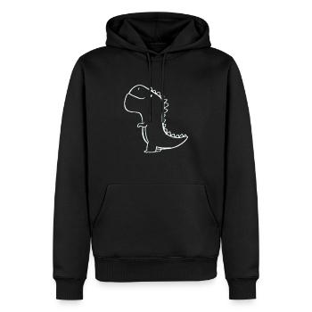 niedlicher Dino - Männer Premium Bio Hoodie - Schwarz - Vorne - Nico (187cm)