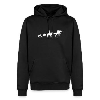 Evolution Springreiter Reiten - Männer Premium Bio Hoodie - Schwarz - Vorne - Nico (187cm)