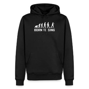 Evolution Chanteur Born To Sing Karaoke cadeau - Sweat à capuche Premium bio Homme - noir - Devant - Nico (187cm)