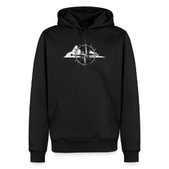 For hikers and mountain nature people - Men’s Premium Organic Hoodie - black - Front - Nico (187cm)