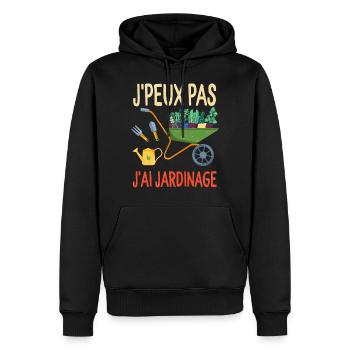 Jardinier jardinage tee shirt femme jardin humour - Men’s Premium Organic Hoodie - black - Front - Nico (187cm)