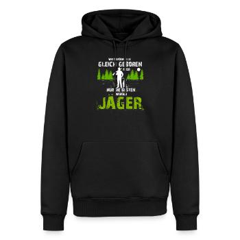 Jäger Jagd Schwarzwild Rotwild Geschenk Jägerin - Männer Premium Bio Hoodie - Schwarz - Vorne - Nico (187cm)