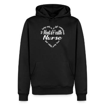 Infirmière psychiatrique - Sweat à capuche Premium bio Homme - noir - Devant - Nico (187cm)