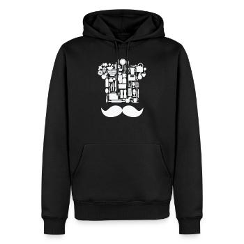 Chef chef cuisine cuisine - Sweat à capuche Premium bio Homme - noir - Devant - Nico (187cm)