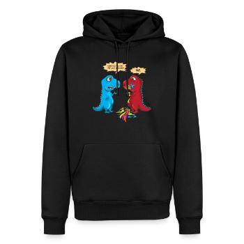 Did you eat the last Unicorn? Letztes Einhorn Dino - Männer Premium Bio Hoodie - Schwarz - Vorne - Nico (187cm)