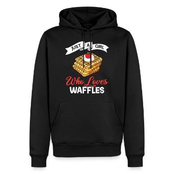Gaufres Gaufres Gaufres Crêpes Drôle - Sweat à capuche Premium bio Homme - noir - Devant - Nico (187cm)