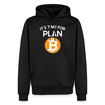 Time For Plan B Bicoin BTC Crypto Moon - Sweat à capuche Premium bio Homme - noir - Devant - Nico (187cm)