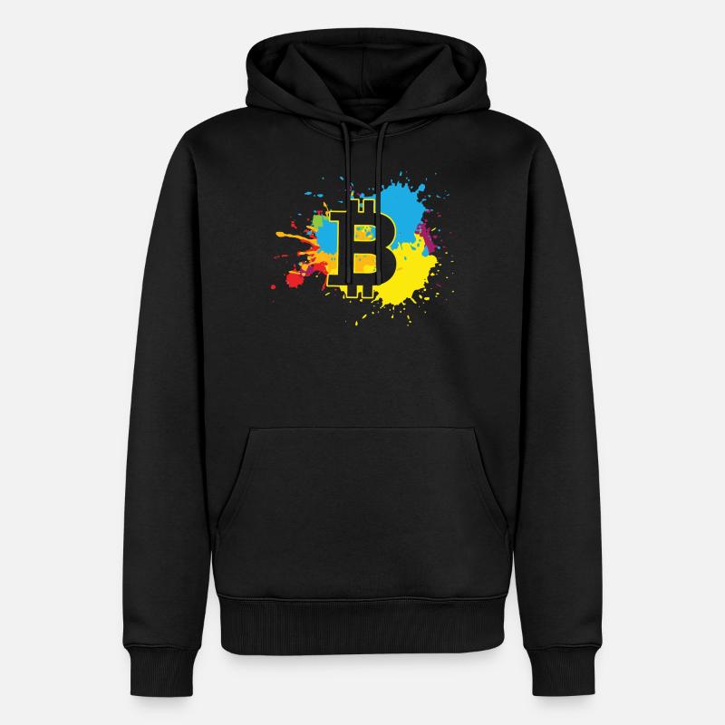 Bitcoin EauBTC Crypto Moon - Sweat à capuche Premium bio Homme - noir