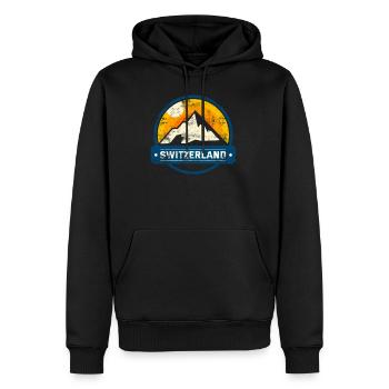 Schweizer Berge Alpen Schweiz - Männer Premium Bio Hoodie - Schwarz - Vorne - Nico (187cm)