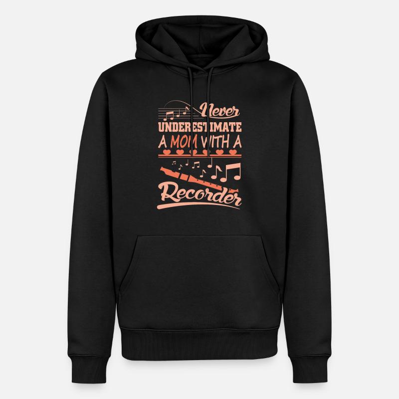 Blockflöte Mutter - Männer Premium Bio Hoodie - Schwarz