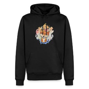 Renard - Sweat à capuche Premium bio Homme - noir - Devant - Nico (187cm)