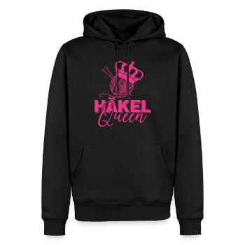 Häkel Queen Garn Stricknadel Handarbeit - Männer Premium Bio Hoodie - Schwarz - Vorne - Nico (187cm)