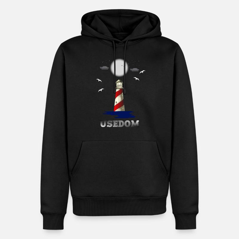 USEDOM - Sweat à capuche Premium bio Homme - noir