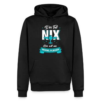 Modellbau Design für einen Modellbauer - Männer Premium Bio Hoodie - Schwarz - Vorne - Nico (187cm)