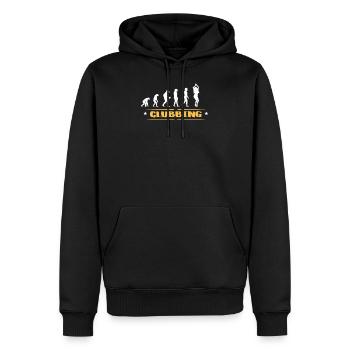 EVOLUTION CLUBBING - Sweat à capuche Premium bio Homme - noir - Devant - Nico (187cm)