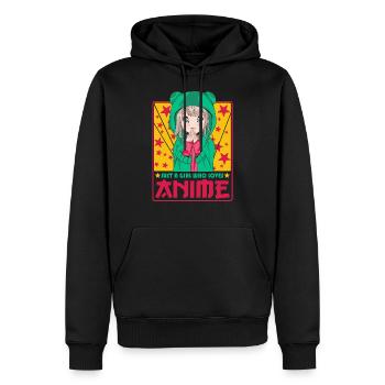 Niedliche Anime Frau -Kawaii Otaku Manga Anime - Männer Premium Bio Hoodie - Schwarz - Vorne - Nico (187cm)