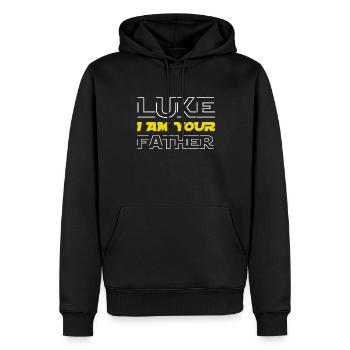 LUKE Ich Bin Dein Papa Dein Name - Männer Premium Bio Hoodie - Schwarz - Vorne - Nico (187cm)