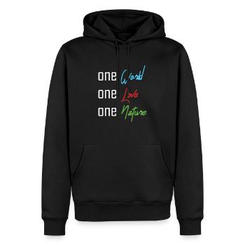 Sustainability - Nachhaltigkeit - Männer Premium Bio Hoodie - Schwarz - Vorne - Nico (187cm)