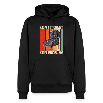 Pinball kein Internet Flipperautomat Arcade Spruch - Männer Premium Bio Hoodie - Schwarz - Vorne - Nico (187cm)
