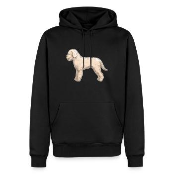 Lagotto Romagnol chien d’eau italien Graphique - Sweat à capuche Premium bio Homme - noir - Devant - Nico (187cm)