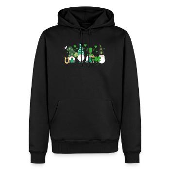 St Patrick's Day Dwarf Swelling Shamrock - Men’s Premium Organic Hoodie - black - Front - Nico (187cm)
