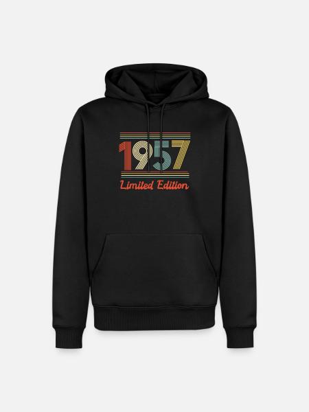 64. Geburtstag - 1957 64 Jahre Geschenk - Männer Premium Bio Hoodie - Schwarz