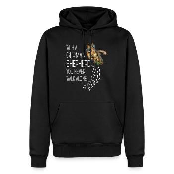 Süßer Hund Schäferhund You Never Walk Alone - Männer Premium Bio Hoodie - Schwarz - Vorne - Nico (187cm)