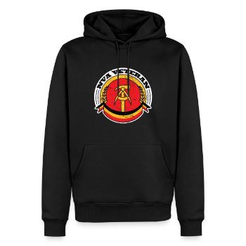 NVA Tshirt Herren DDR Soldaten Geschenk NVA - Männer Premium Bio Hoodie - Schwarz - Vorne - Nico (187cm)