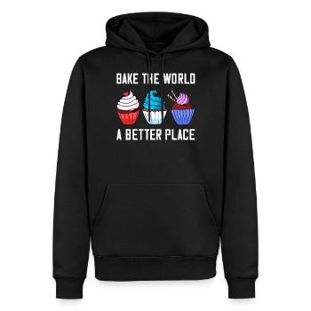 Cupcake Backen Bäckerei Bäcker Kuchen - Männer Premium Bio Hoodie - Schwarz - Vorne - Nico (187cm)