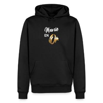 Mamie Géniale Super Mamie Fête des Grand Mères - Sweat à capuche Premium bio Homme - noir - Devant - Nico (187cm)