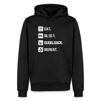 Eat Sleep Bagpipes Repeat Bagpipe Saying - Men’s Premium Organic Hoodie - black - Front - Nico (187cm)