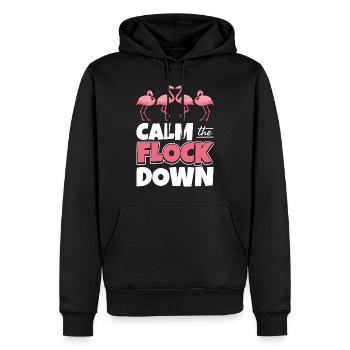 Calmez Le troupeau Vers le Bas - Sweat à capuche Premium bio Homme - noir - Devant - Nico (187cm)