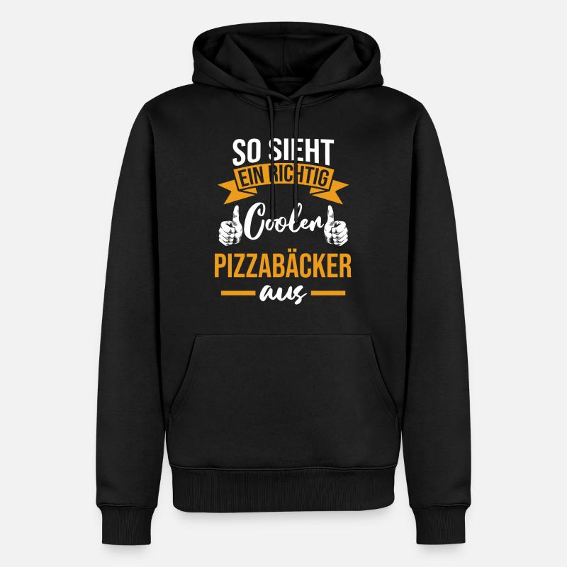 Pizzabäcker Pizzeria Geschenk - Männer Premium Bio Hoodie - Schwarz