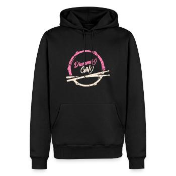 batteur fille percussion fille - Sweat à capuche Premium bio Homme - noir - Devant - Nico (187cm)