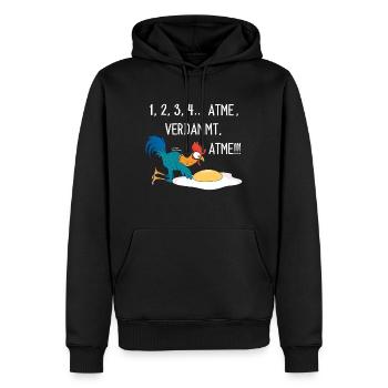 Huhn Hühner Hahn Lustige Sprüche Geschenk - Männer Premium Bio Hoodie - Schwarz - Vorne - Nico (187cm)