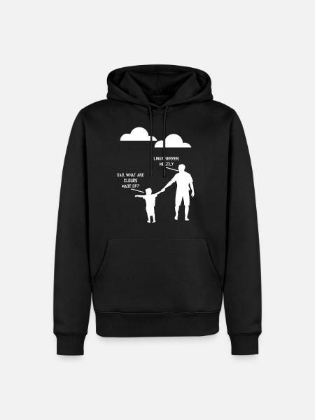 Dad What Are Clouds Made Of, Linux Servers Mostly3 - Männer Premium Bio Hoodie - Schwarz