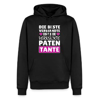 Beste Verwandte verrückte Patentante Geschenk - Männer Premium Bio Hoodie - Schwarz - Vorne - Nico (187cm)
