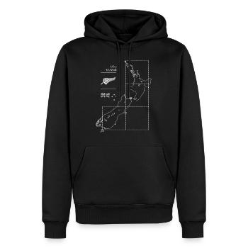 Neuseeland moderne Streetwear Ästhetik Kiwi Maori - Männer Premium Bio Hoodie - Schwarz - Vorne - Nico (187cm)