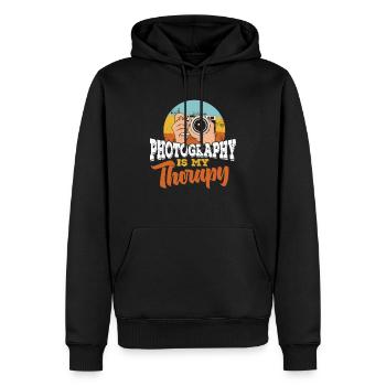 Fotograf Kamera Foto - Männer Premium Bio Hoodie - Schwarz - Vorne - Nico (187cm)
