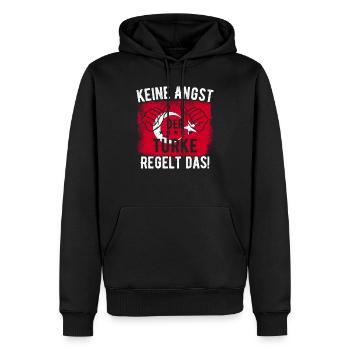 Keine Angst Der Türke Regelt Das - Türkei Flagge - Männer Premium Bio Hoodie - Schwarz - Vorne - Nico (187cm)