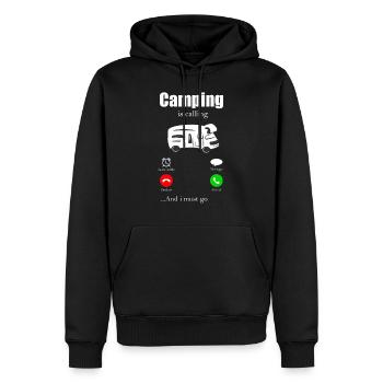 Campeurs - Sweat à capuche Premium bio Homme - noir - Devant - Nico (187cm)