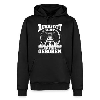 Ruhrgebiet Ruhrpott Hömma Mine charbon - Sweat à capuche Premium bio Homme - noir - Devant - Nico (187cm)
