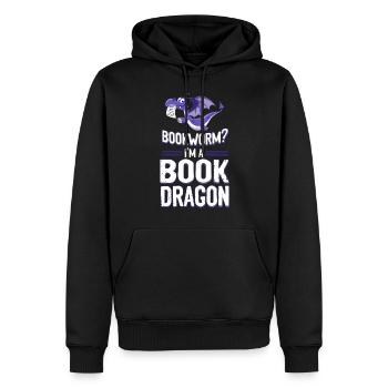 Buch Lesen Literatur Bookworm? I'm A Book Dragon - Männer Premium Bio Hoodie - Schwarz - Vorne - Nico (187cm)