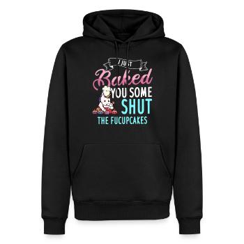Shut The Fucupcake Licorne cupcake - Sweat à capuche Premium bio Homme - noir - Devant - Nico (187cm)