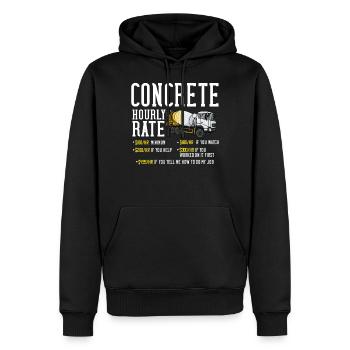 Béton bétonnières Chantiers - Sweat à capuche Premium bio Homme - noir - Devant - Nico (187cm)